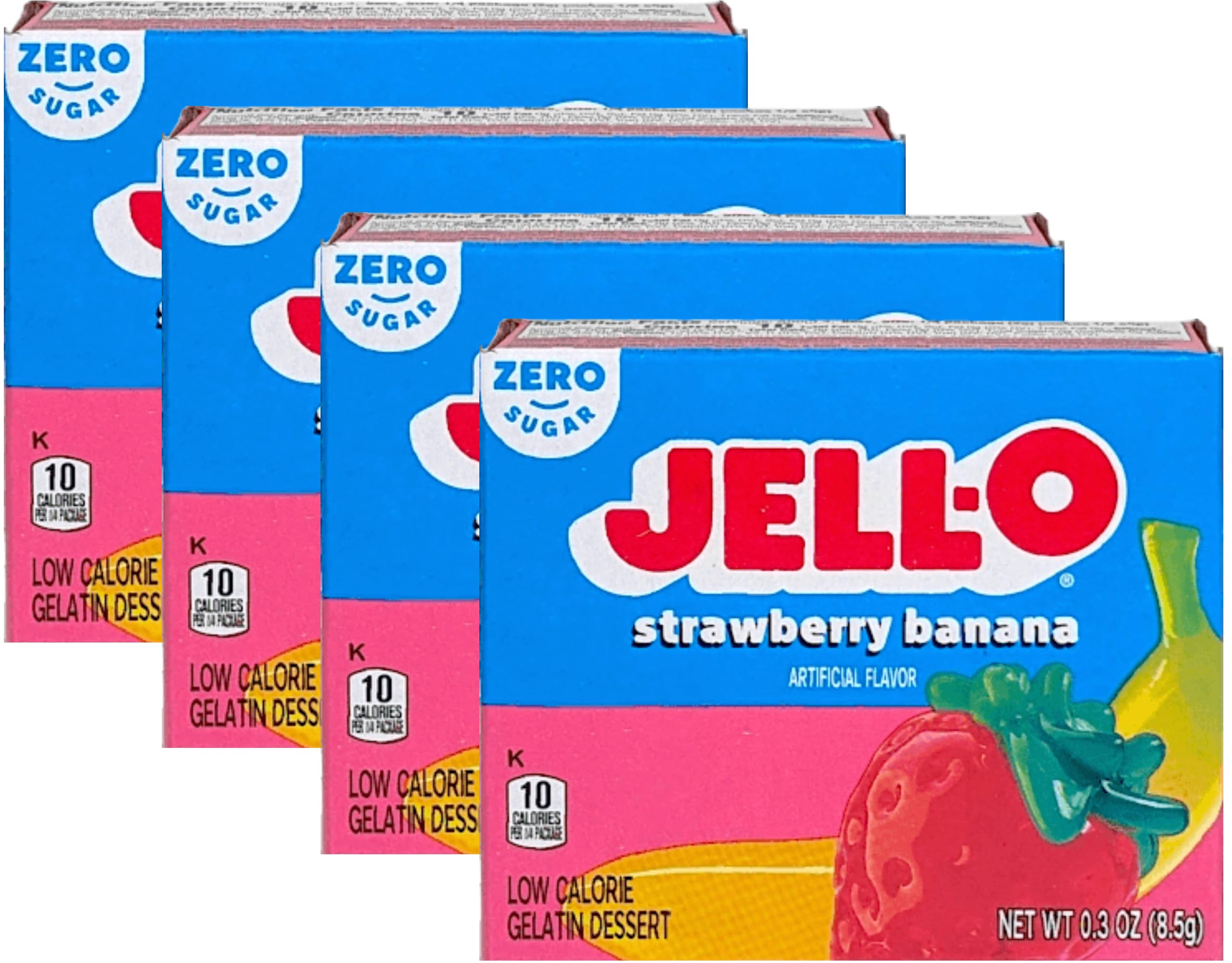 Product image of Jell-O Sugar-Free Gelatin Dessert Strawberry Banana 0.3 oz 0.3 oz Pack of 4