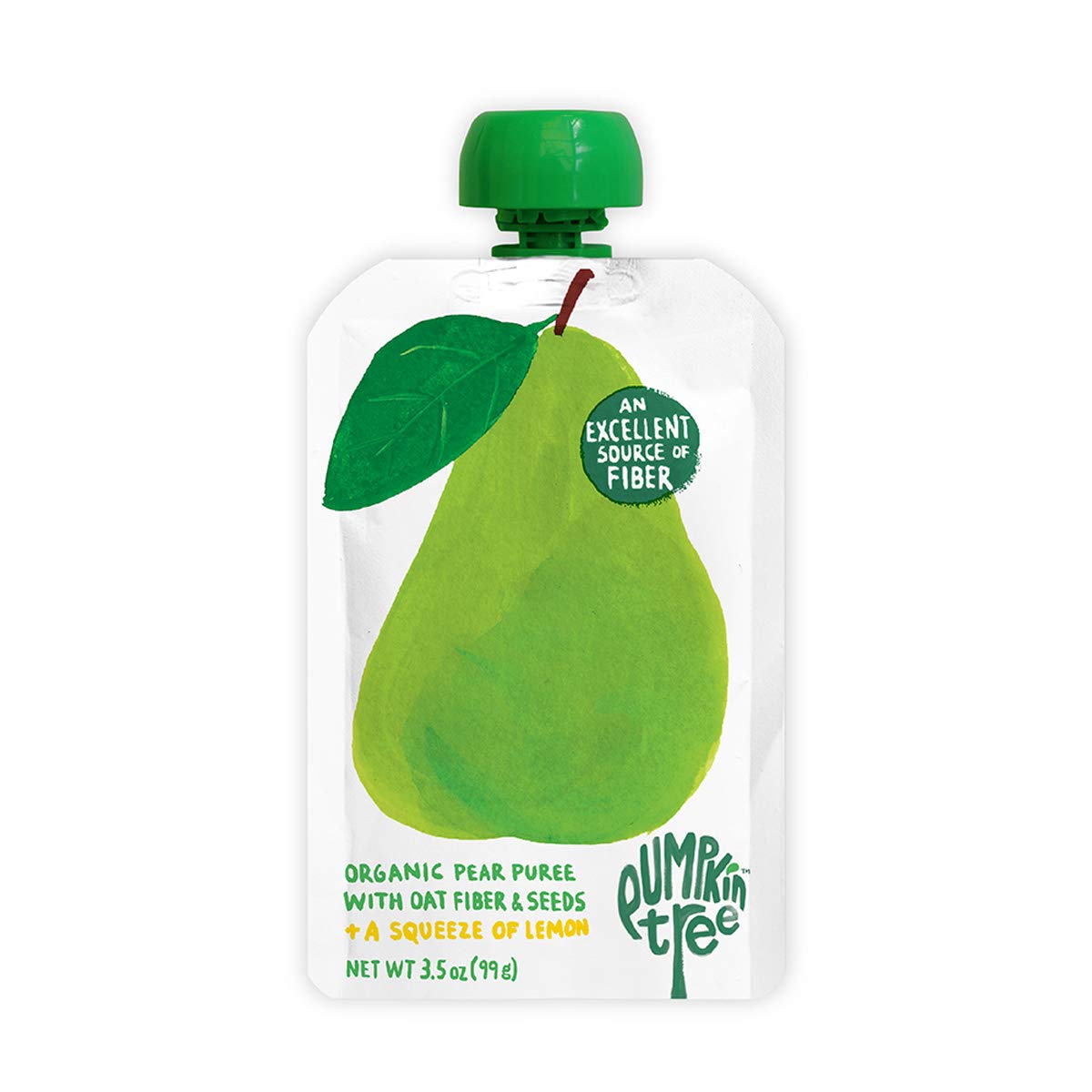 Product image of Pumpkin Tree Organics Pear + Fiber + A Squeeze of Lemon Fruit Snack Pouch Organic 3.5 oz 3.5 oz Pack of 10