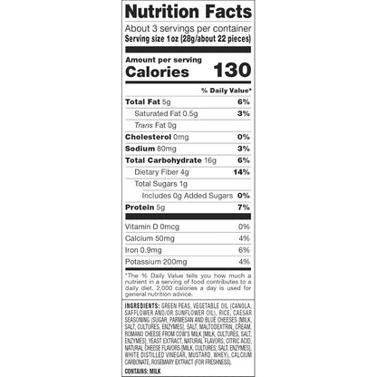 Product image of HARVEST SNAPS Green Pea Snack Crisps Caesar Plant-based Baked Gluten-Free 3.3 oz 3.3 oz Pack of 12