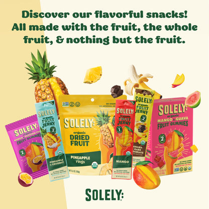 Product image of SOLELY Organic Dried Pineapple Rings Healthy Snacks Resealable Bags Non GMO Vegan Shelf Stable 3.5 oz 3.5 oz