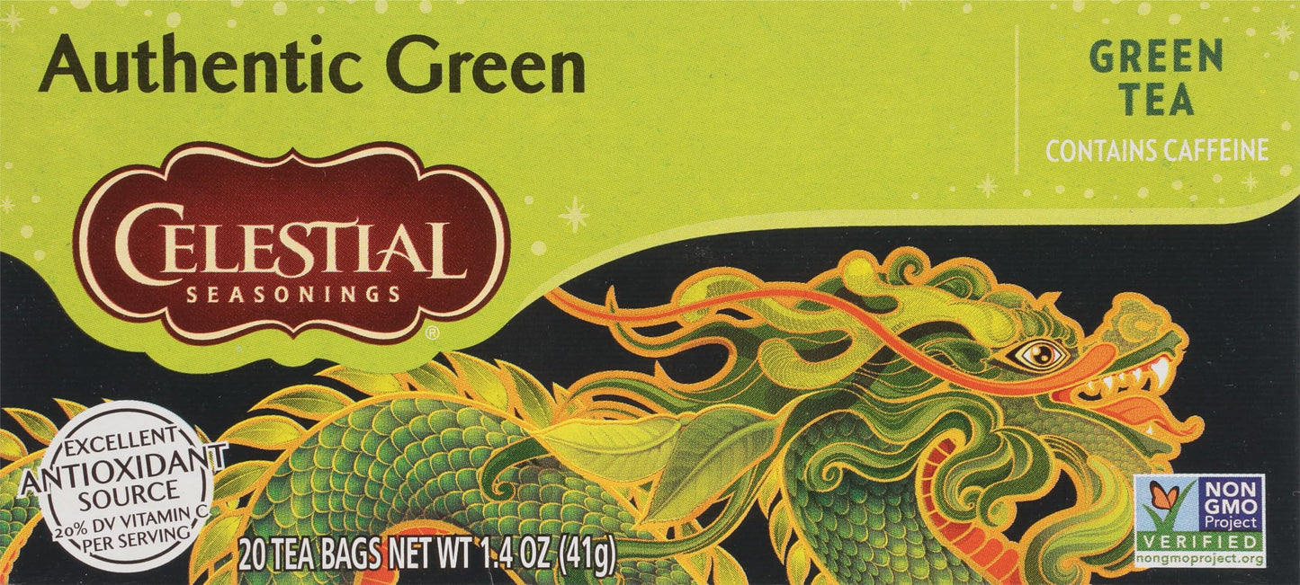 Product image of Celestial Seasonings Green Tea Authentic Contains Caffeine 20 Tea Bags Pack of 6