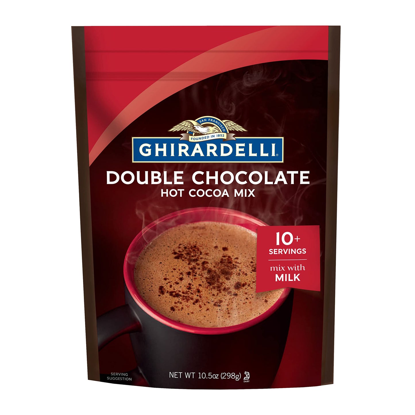 Product image of Ghirardelli Double Chocolate Hot Cocoa Mix Bag 10.5 oz 10.5 oz Pack of 6