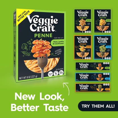 Product image of Veggiecraft Farms Penne Pasta Cauliflower Lentil Peas Low Carb High Protein Gluten Free Plant Based High