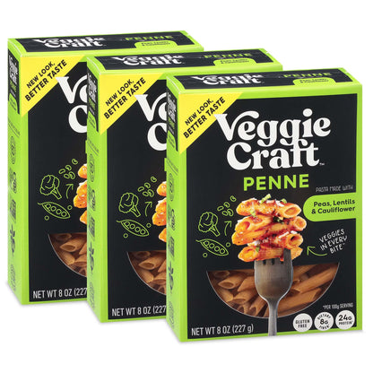 Product image of Veggiecraft Farms Penne Pasta Cauliflower Lentil Peas Low Carb High Protein Gluten Free Plant Based High