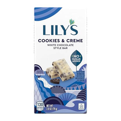Product image of Lily's Cookies and Creme White Chocolate Style Bar No Sugar Added 2.8 oz 2.8 oz