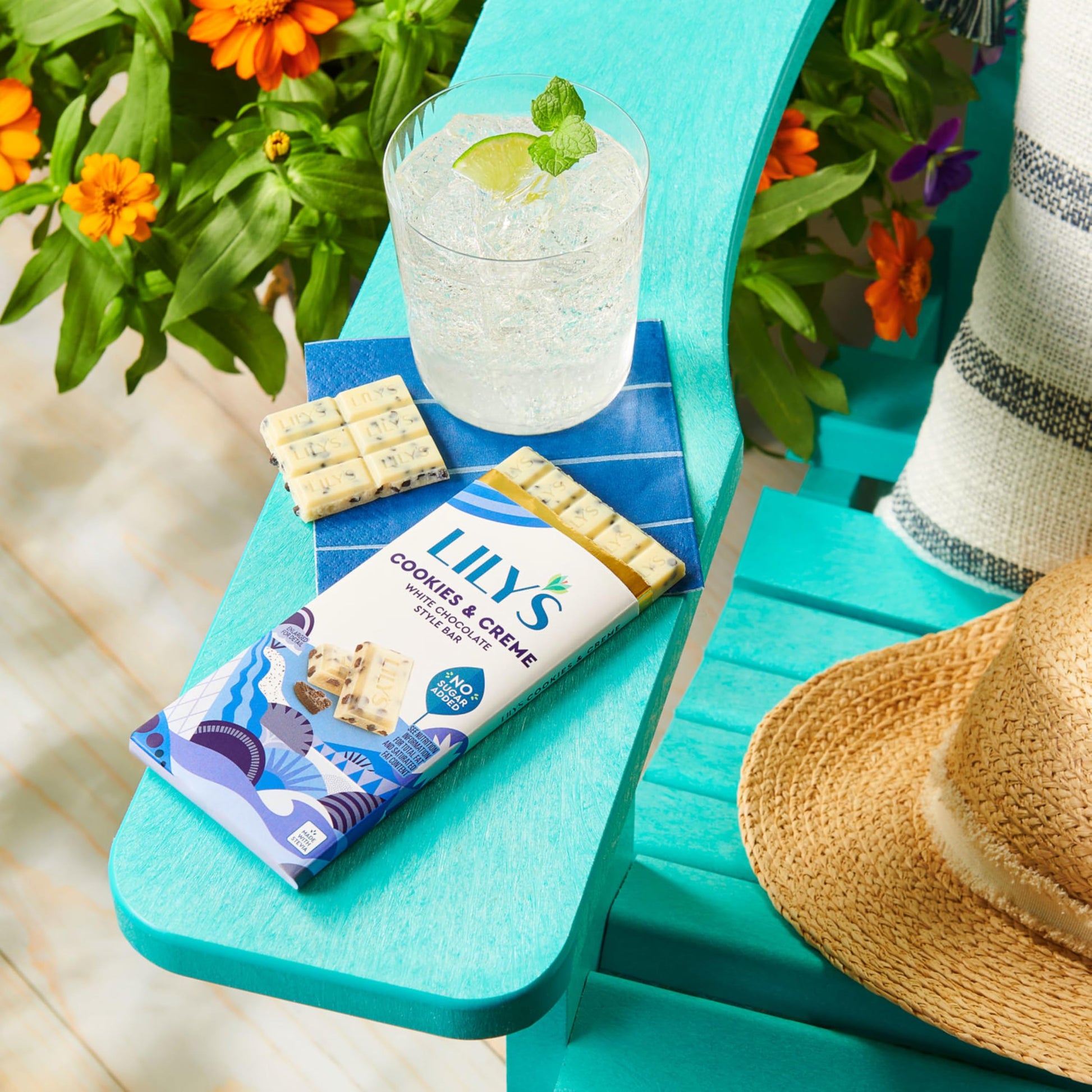 Product image of Lily's Cookies and Creme White Chocolate Style Bar No Sugar Added 2.8 oz 2.8 oz
