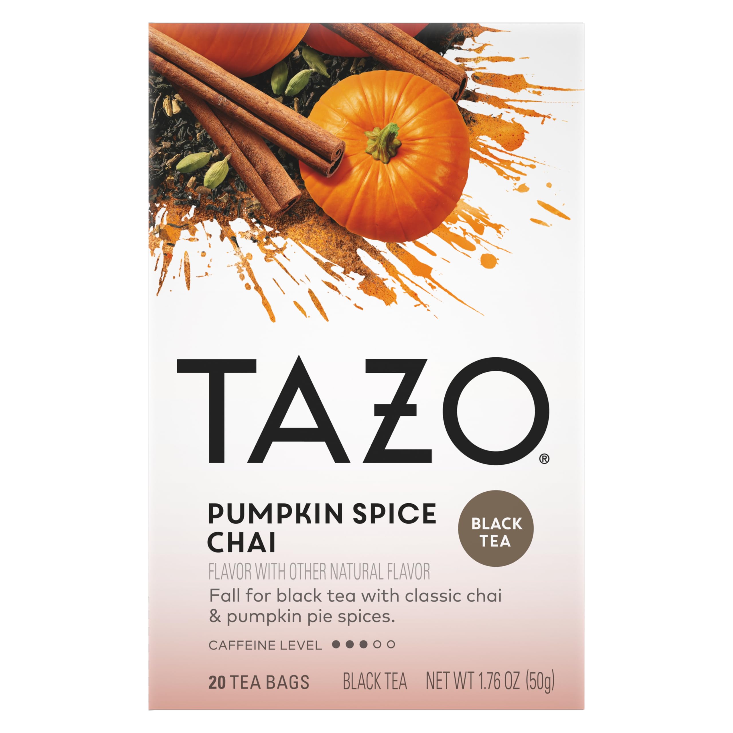 Product image of TAZO Pumpkin Spice Chai Black Tea Bags Moderate Caffeinated Tea 20 ct Tea Bags 20 Count