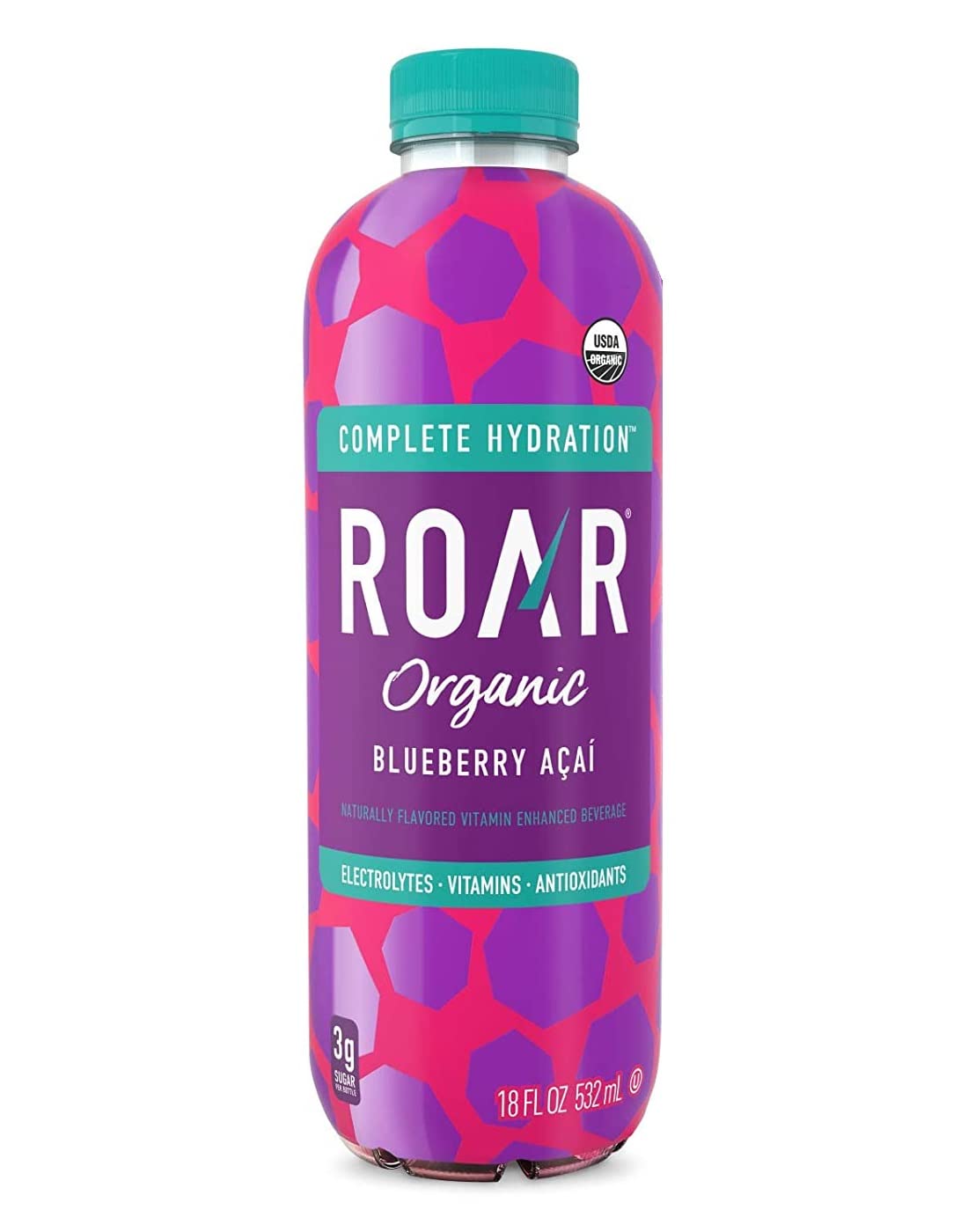 ROAR Organic Electrolyte Drink 8 Pack Low Sugar Coconut Water 4 Flavors Post Workout Hydration with Antioxidants B Vitamins