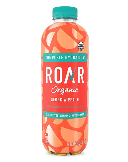 ROAR Organic Electrolyte Drink 8 Pack Low Sugar Coconut Water 4 Flavors Post Workout Hydration with Antioxidants B Vitamins