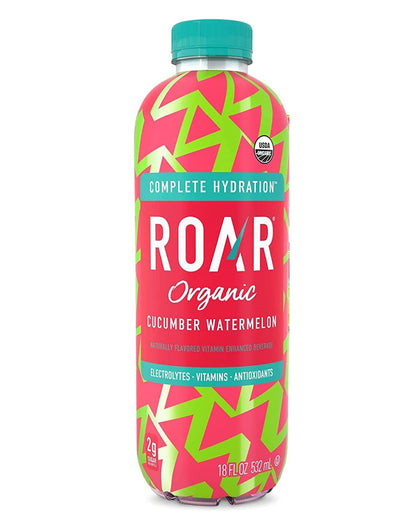 ROAR Organic Electrolyte Drink 8 Pack Low Sugar Coconut Water 4 Flavors Post Workout Hydration with Antioxidants B Vitamins