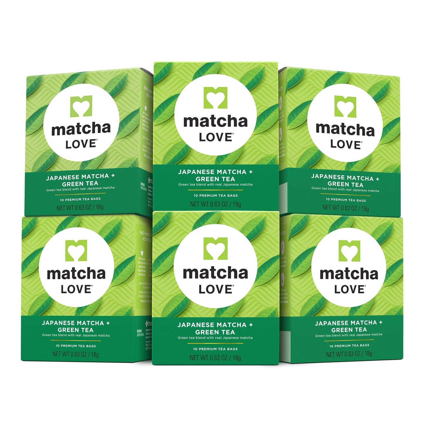 Product image of matcha LOVE Japanese Matcha + Green Tea 10 Premium Tea Bags Pack of 6
