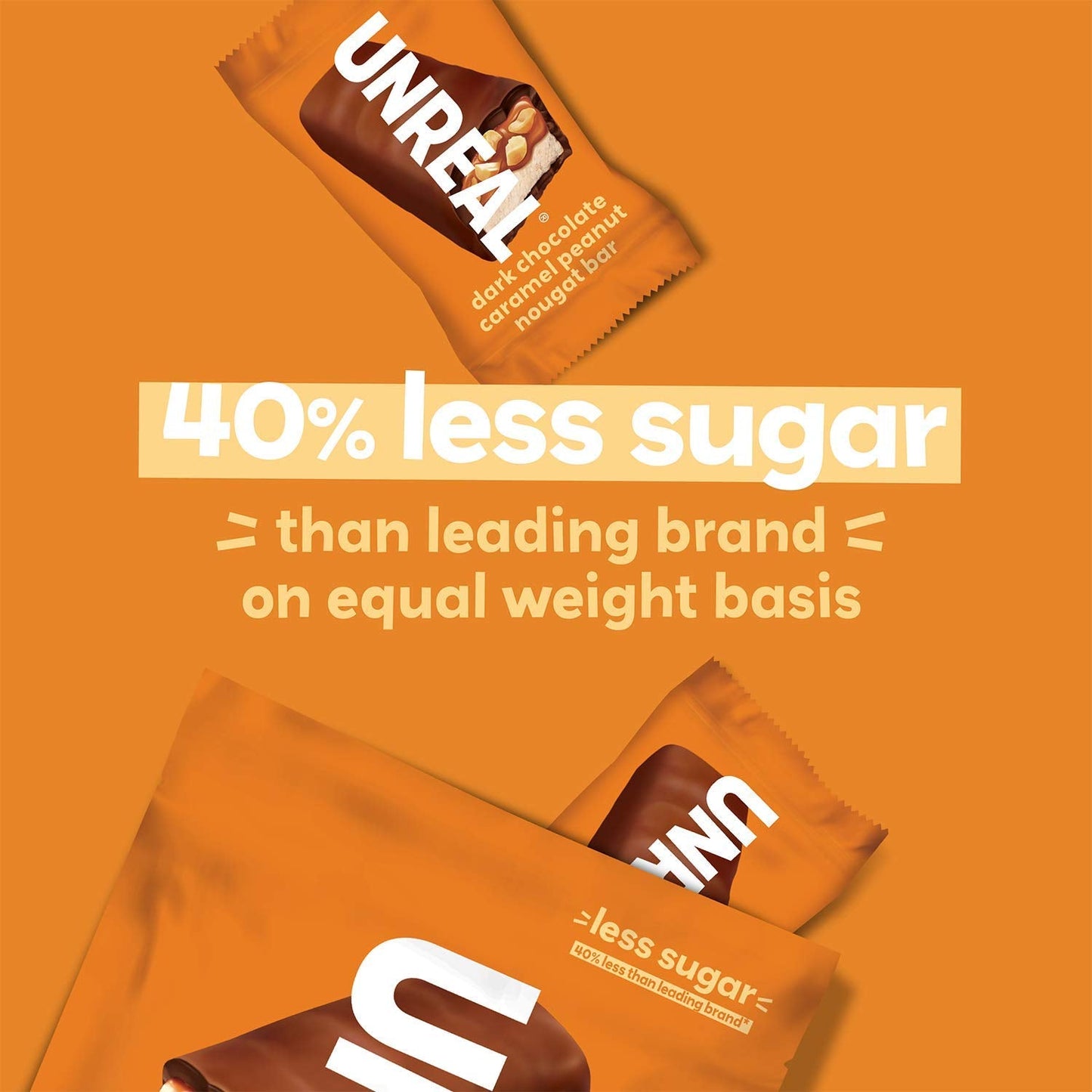 Product image of UNREAL Dark Chocolate Caramel Peanut Nougat Bars Organic Ingredients Fair Trade Non-GMO No Corn Syrup No