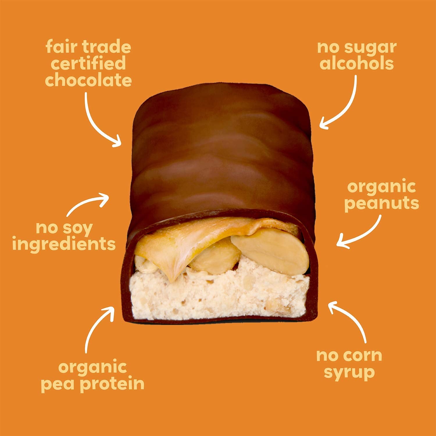 Product image of UNREAL Dark Chocolate Caramel Peanut Nougat Bars Organic Ingredients Fair Trade Non-GMO No Corn Syrup No
