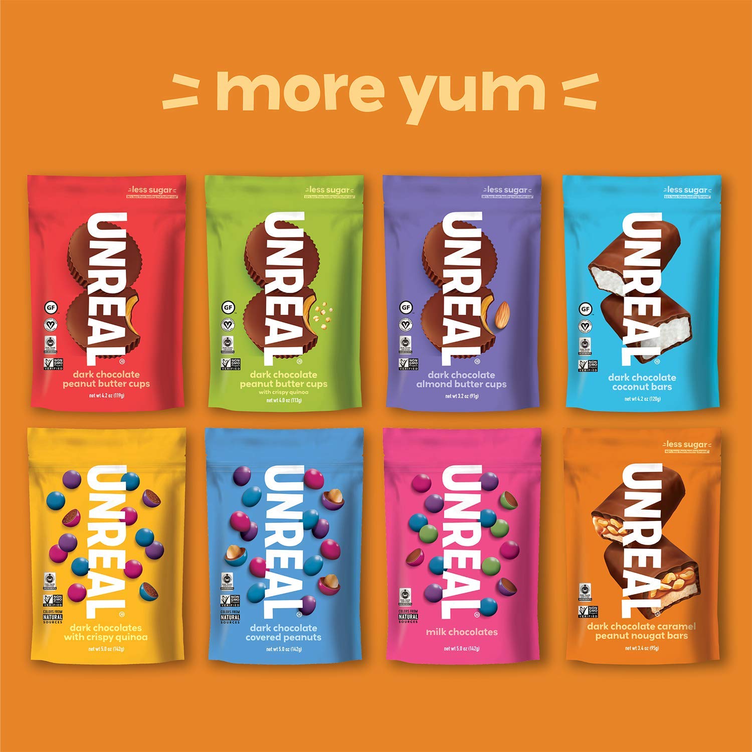 Product image of UNREAL Dark Chocolate Caramel Peanut Nougat Bars Organic Ingredients Fair Trade Non-GMO No Corn Syrup No