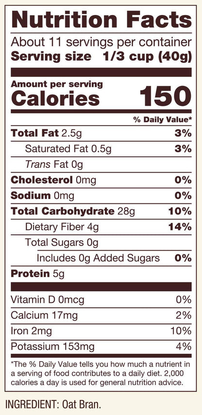 Product image of Bob's Red Mill Gluten Free Oat Bran Resealable 16 oz 16 oz Pack of 2