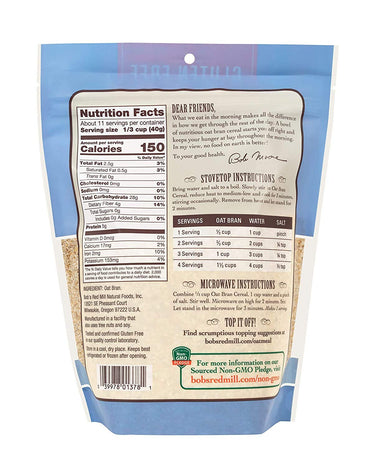 Product image of Bob's Red Mill Gluten Free Oat Bran Resealable 16 oz 16 oz Pack of 2