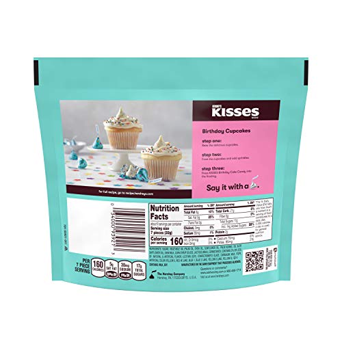 Product image of HERSHEY'S KISSES Birthday Cake Flavored Creme Sprinkles Candy Individually Wrapped Share Pack 10 oz 10 oz
