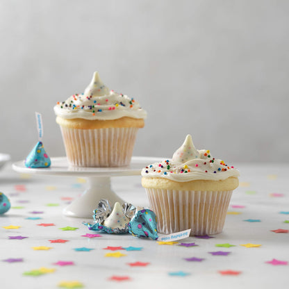 Product image of HERSHEY'S KISSES Birthday Cake Flavored Creme Sprinkles Candy Individually Wrapped Share Pack 10 oz 10 oz