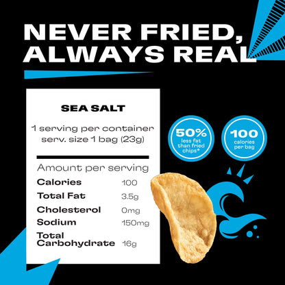 Product image of Popchips Potato Chips Sea Salt Single Serve Bags Low-Calorie Gluten Free Non-GMO Vegan Kosher Friendly 100