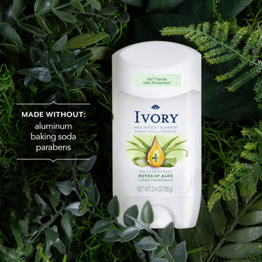 Product image of Ivory Aluminum Free Deodorant Notes of Aloe 24hr Gentle Deodorant Dermatologist Tested Baking Soda Free
