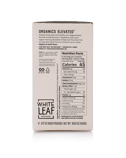 Product image of White Leaf Provisions Biodynamic and Organic Baby Food Peach + Oat Unsweetened Puree Squeezable Baby Food