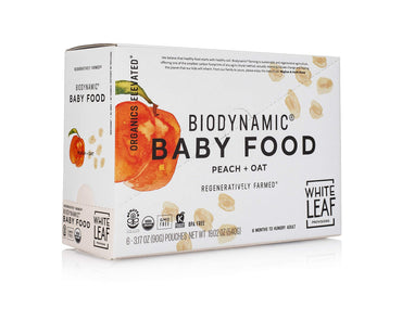 Product image of White Leaf Provisions Biodynamic and Organic Baby Food Peach + Oat Unsweetened Puree Squeezable Baby Food