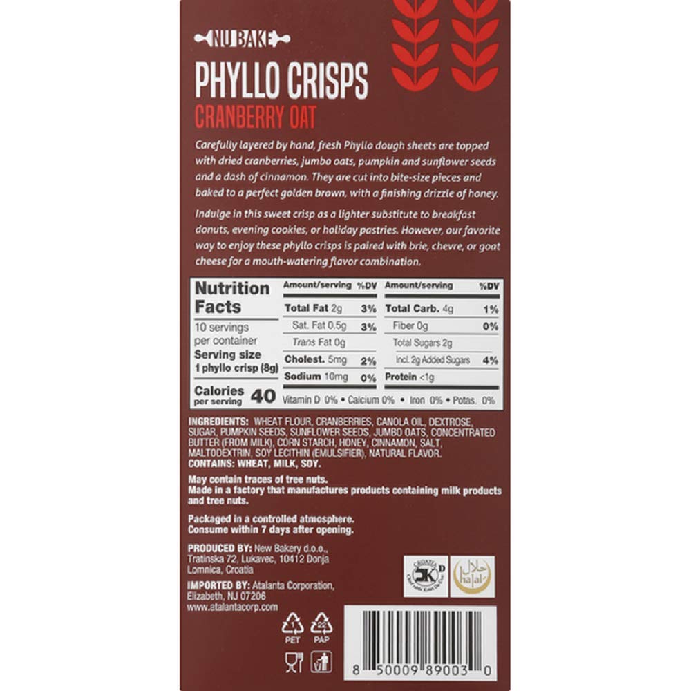 Product image of Phyllo Crisps Cranberry Oat Snack Chips 2.8 oz 2.8 oz Pack of 2