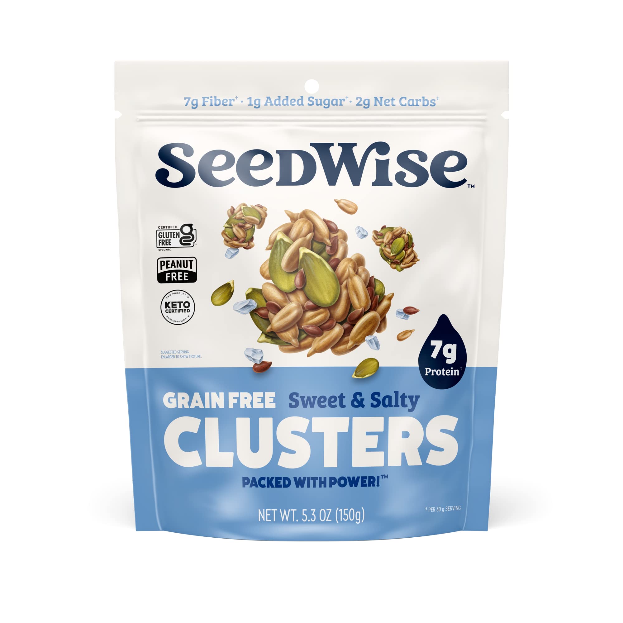 Product image of Ozery Bakery Super Seed Crunch Clusters Sweet and Salty Plant Based Vegan Keto Snack 5.3 oz 5.3 oz Pack of 6