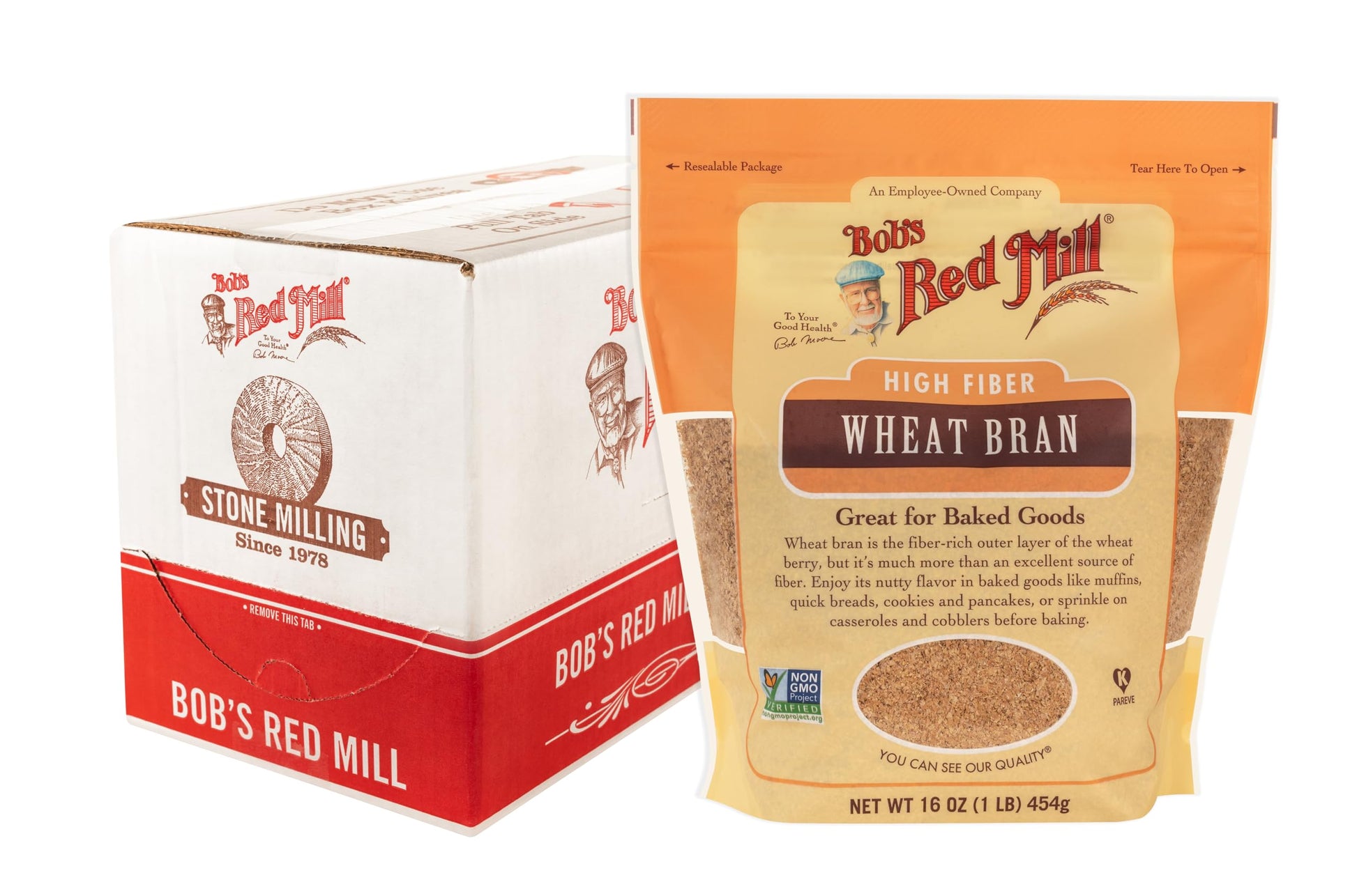 Product image of Bob's Red Mill Wheat Bran Non GMO Vegan Kosher 16 oz 16 oz Pack of 4