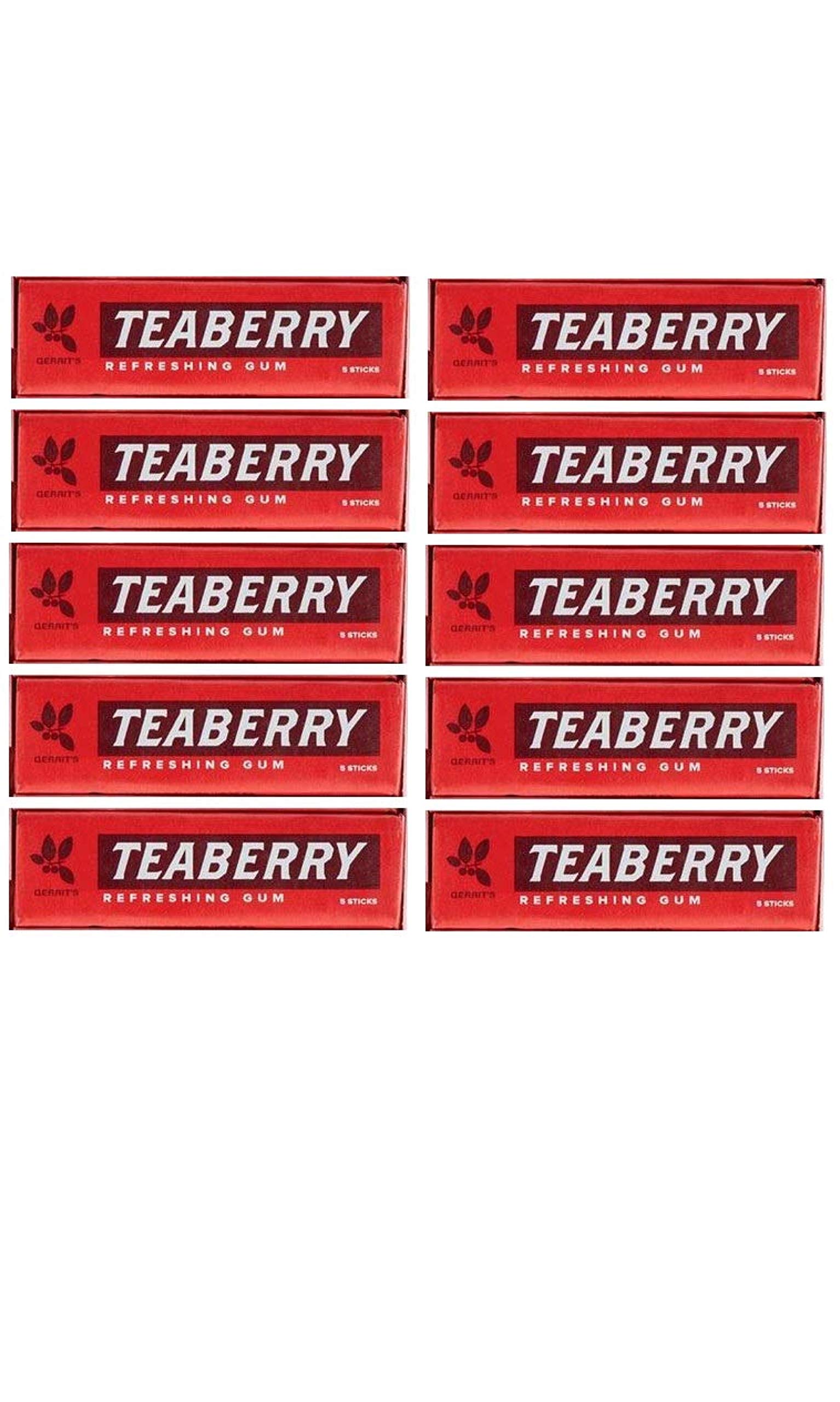 Product image of FOTE HOME GOODS Teaberry Chewing Gum Classic Retro Nostalgic Flavor Pack of 10
