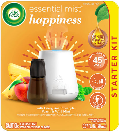 Product image of Air Wick Essential Mist Starter Kit Diffuser Refill Joy Scent Essential Oils Diffuser Air Freshener 0.67 fl