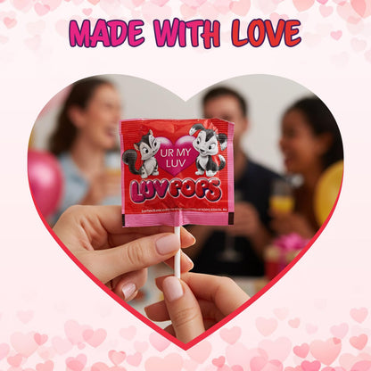 Product image of Adams and Brooks Inc. Luv Pops Heart-Shaped Lollipops Cherry Flavored Individually Wrapped Tub Valentine's