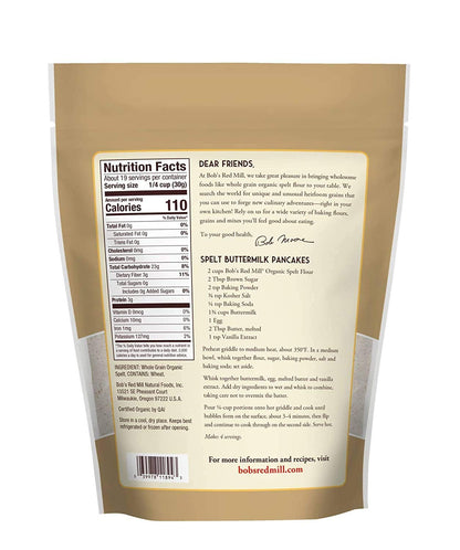 Product image of Bob's Red Mill Organic Spelt Flour 20 oz 20 oz Pack of 2