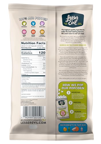 Product image of LesserEvil Avocado-licious Organic Popcorn Premium Quality Minimally Processed No Vegetable Oil Exclusive