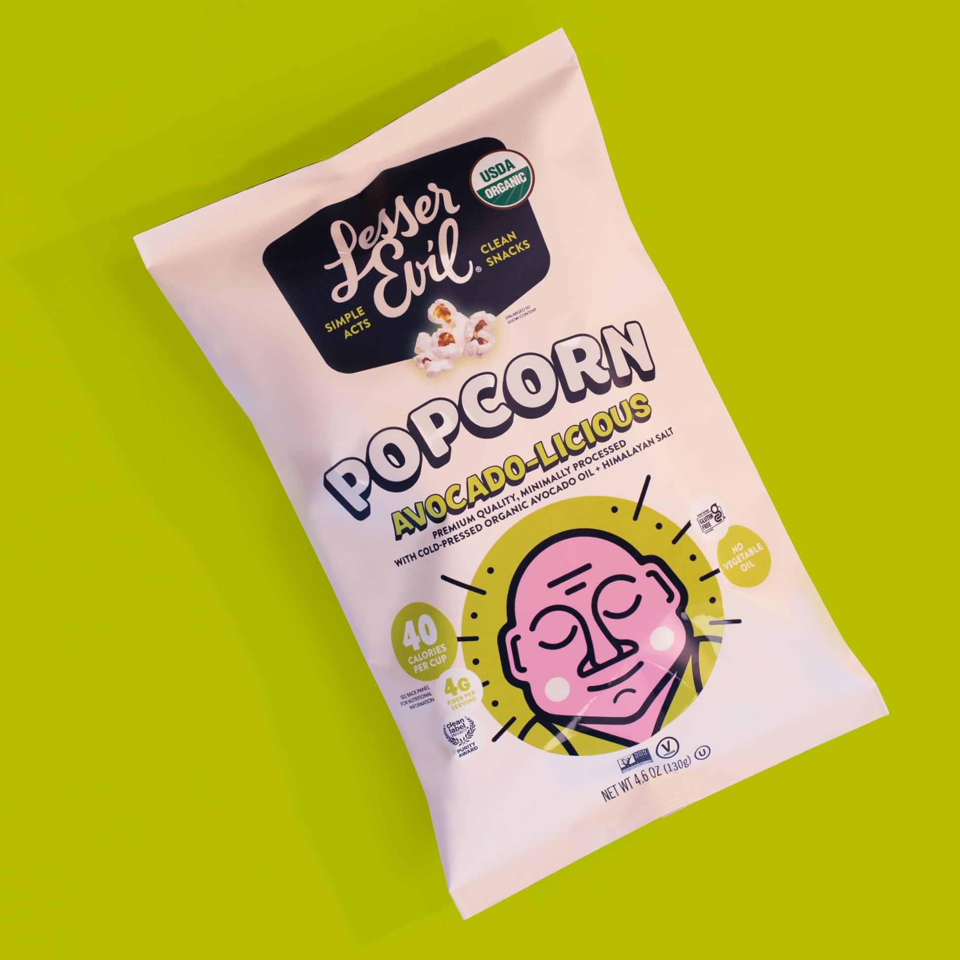 Product image of LesserEvil Avocado-licious Organic Popcorn Premium Quality Minimally Processed No Vegetable Oil Exclusive