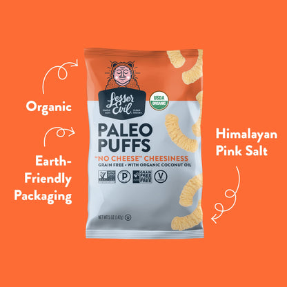 Product image of LesserEvil No Cheese Cheesiness Organic Paleo Puffs Grain Free Vegan Minimally Processed No Vegetable Oil 5