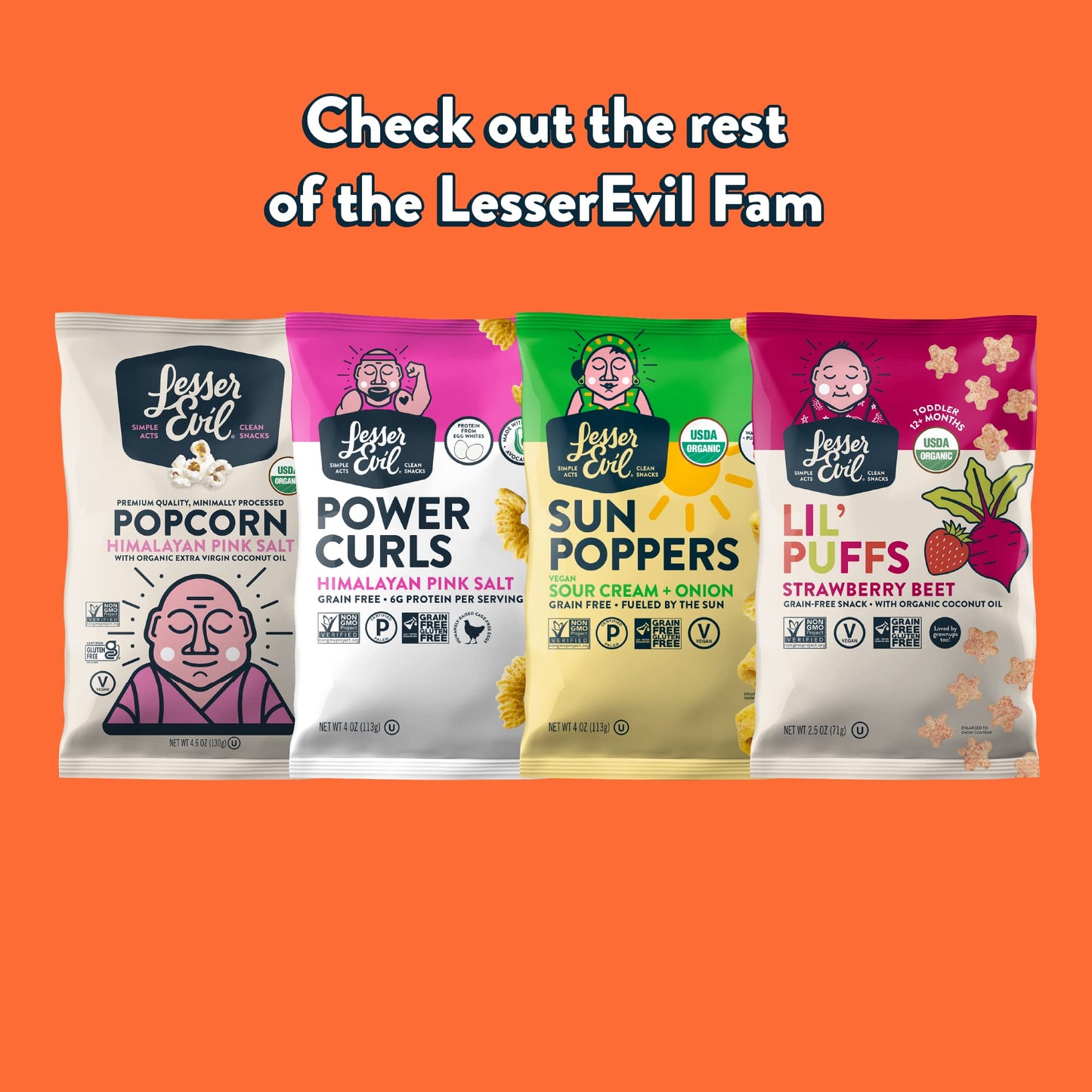 Product image of LesserEvil No Cheese Cheesiness Organic Paleo Puffs Grain Free Vegan Minimally Processed No Vegetable Oil 5