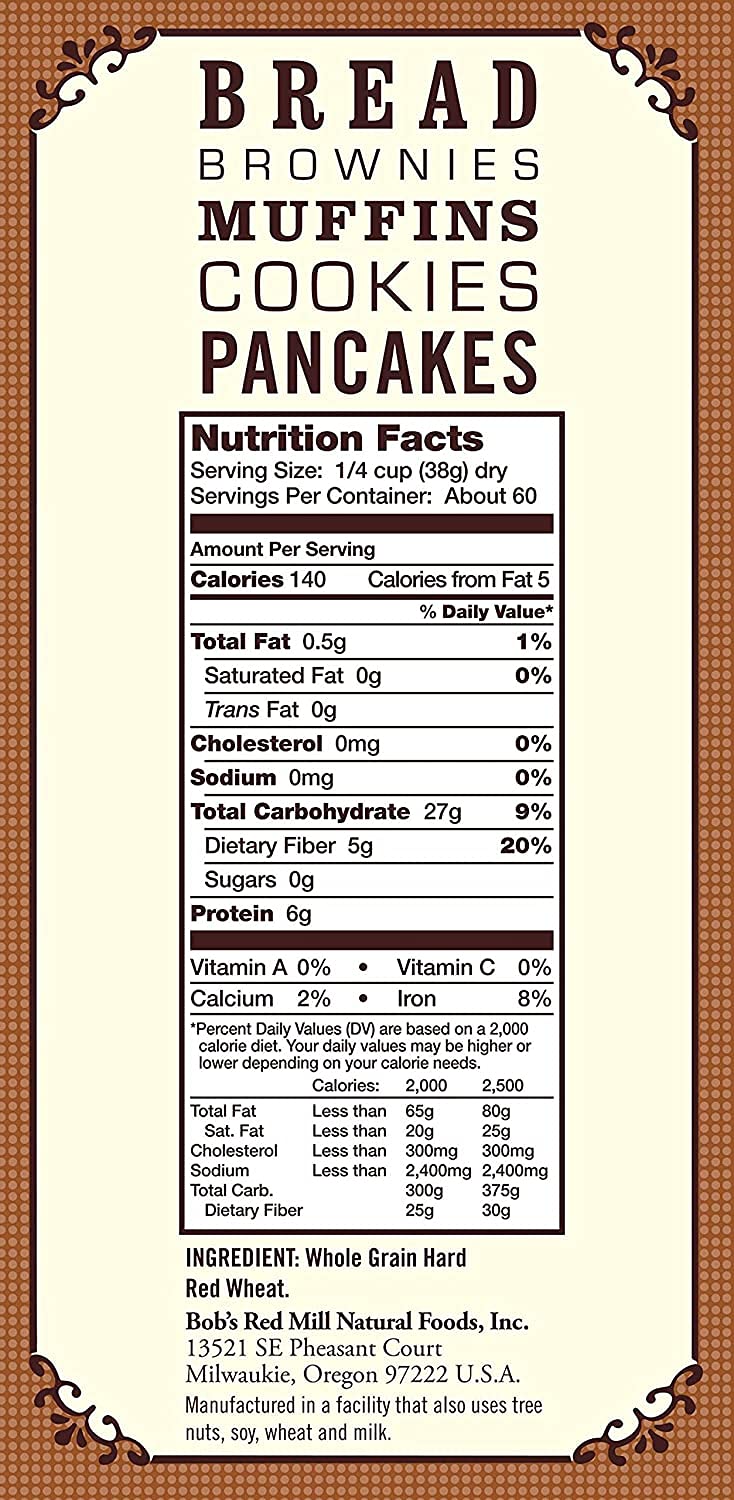 Product image of Bob's Red Mill Whole Wheat Flour 5 lb Pack of 3