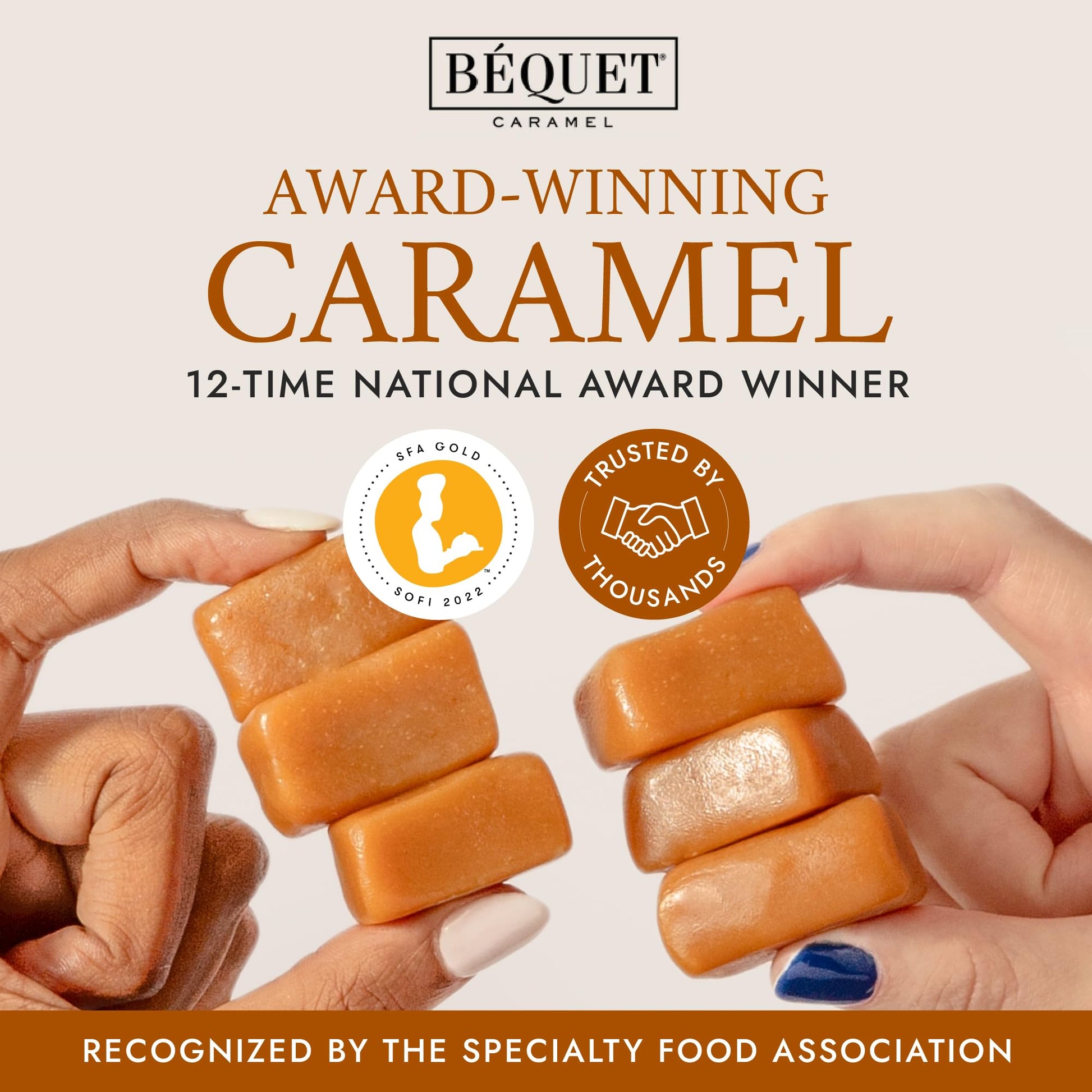 Product image of Béquet Caramel Celtic Sea Salt Caramel Gourmet Candy Individually Wrapped Kosher Gluten Free Made in