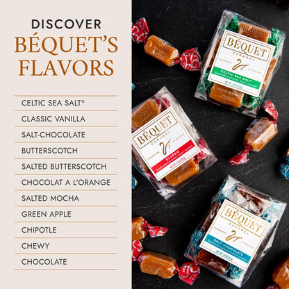 Product image of Béquet Caramel Celtic Sea Salt Caramel Gourmet Candy Individually Wrapped Kosher Gluten Free Made in