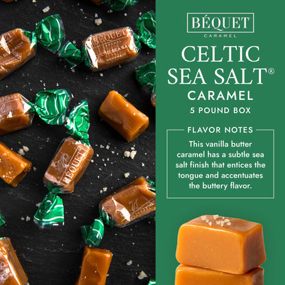 Product image of Béquet Caramel Celtic Sea Salt Caramel Gourmet Candy Individually Wrapped Kosher Gluten Free Made in