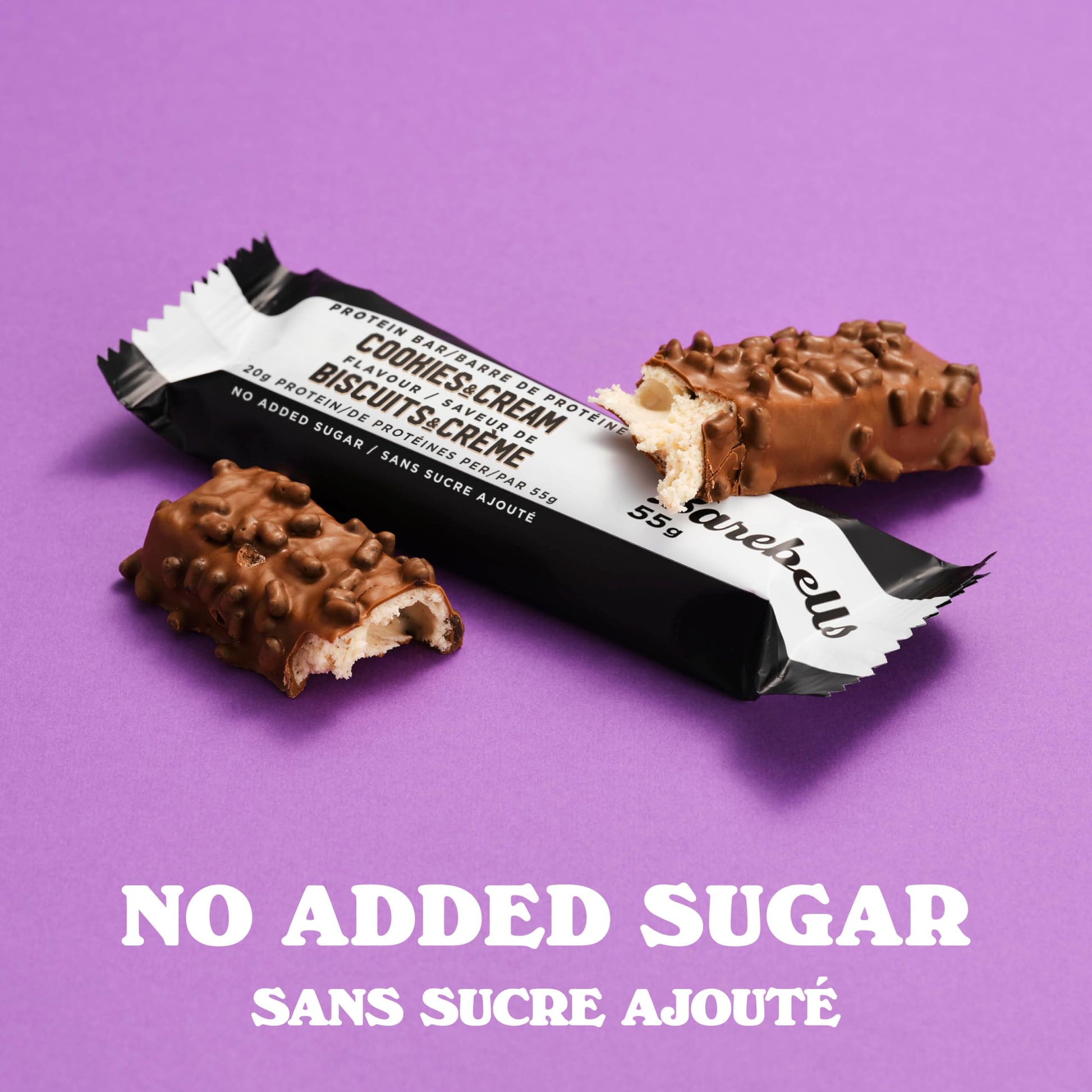 Product image of BAREBELLS Protein Bars Cookies and Cream Protein 1g Sugar Chocolate On-The-Go Snack and Breakfast Bars 0.71