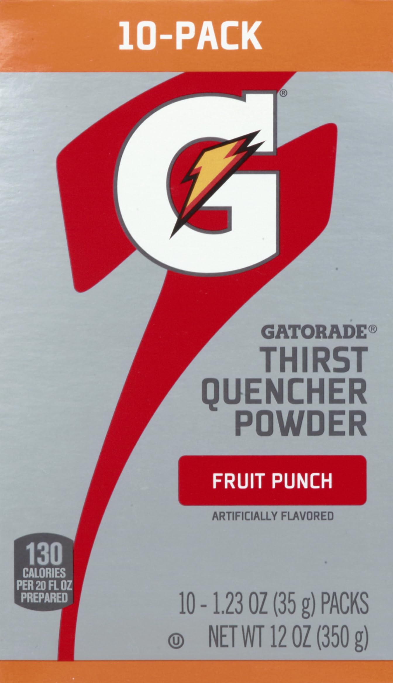 Product image of Gatorade Thirst Quencher Powder Fruit Punch Flavor Packets Makes 16.9 FL OZ 1.23 oz 16.9 fl oz Pack of 10