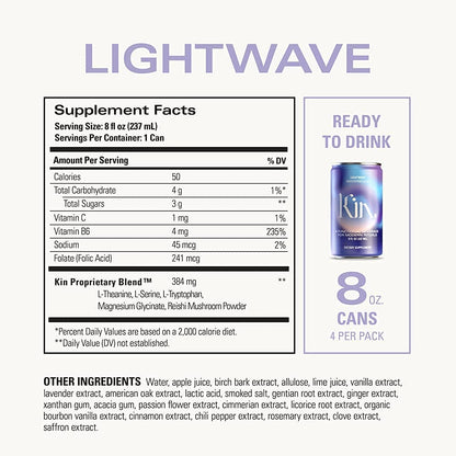 Product image of Kin Euphorics Lightwave Non-Alcoholic Spirits Lavender-Vanilla Ginger and Birch Nootropic Botanic Adaptogen