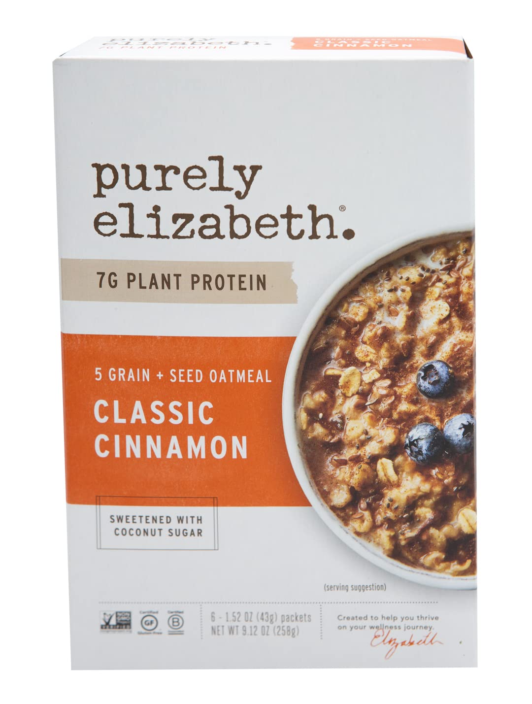 Product image of Purely Elizabeth Classic Cinnamon Instant Oatmeal 9.12 oz 9.12 oz