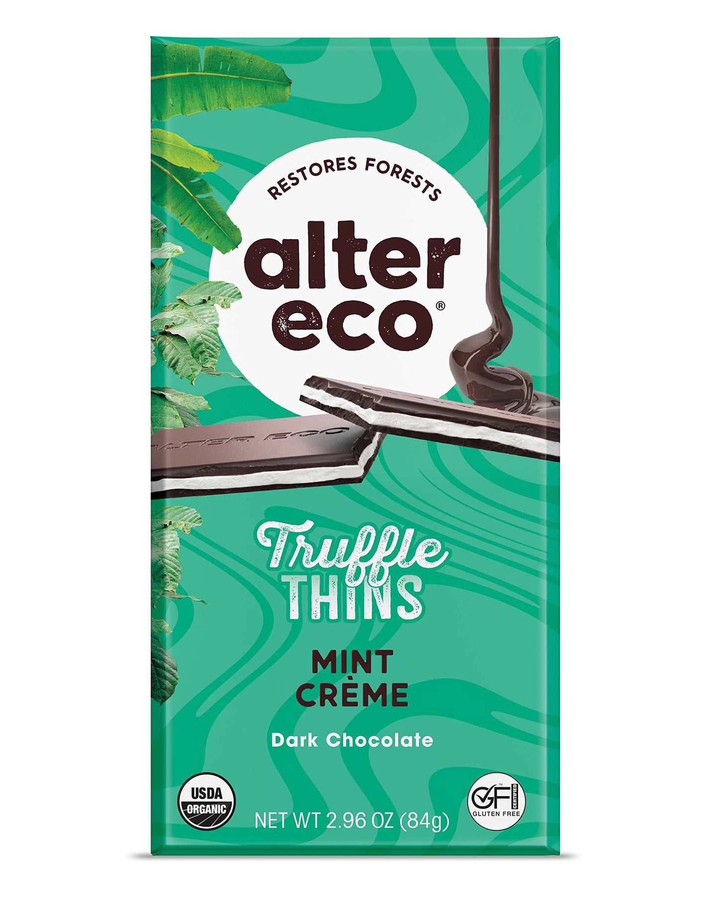 Product image of Alter Eco Chocolate Candy Mint Creme Truffle Thins Gluten-Free Non-GMO Fair Trade No Additives or Artificial