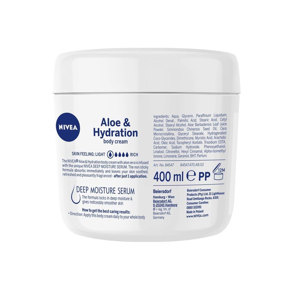 Product image of NIVEA Aloe and Hydration Body Cream Moisturizing 13.52 oz 13.52 oz