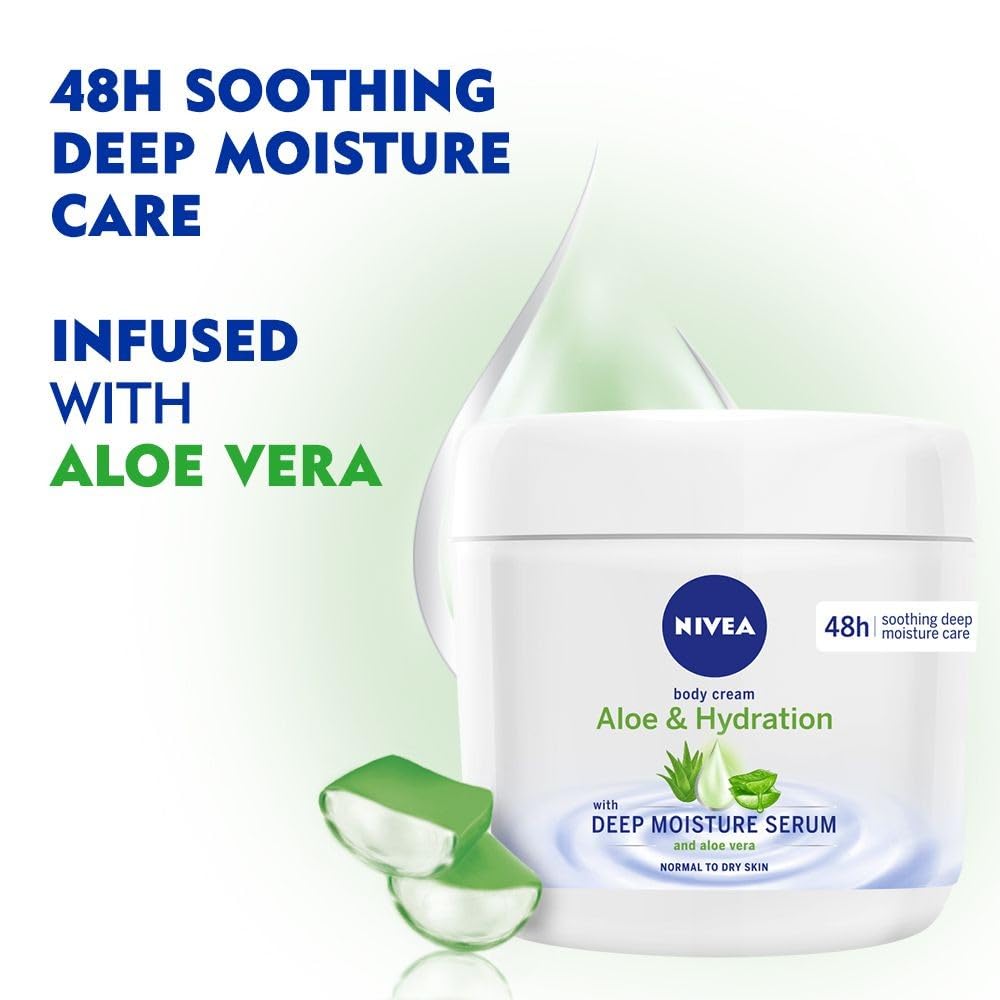 Product image of NIVEA Aloe and Hydration Body Cream Moisturizing 13.52 oz 13.52 oz