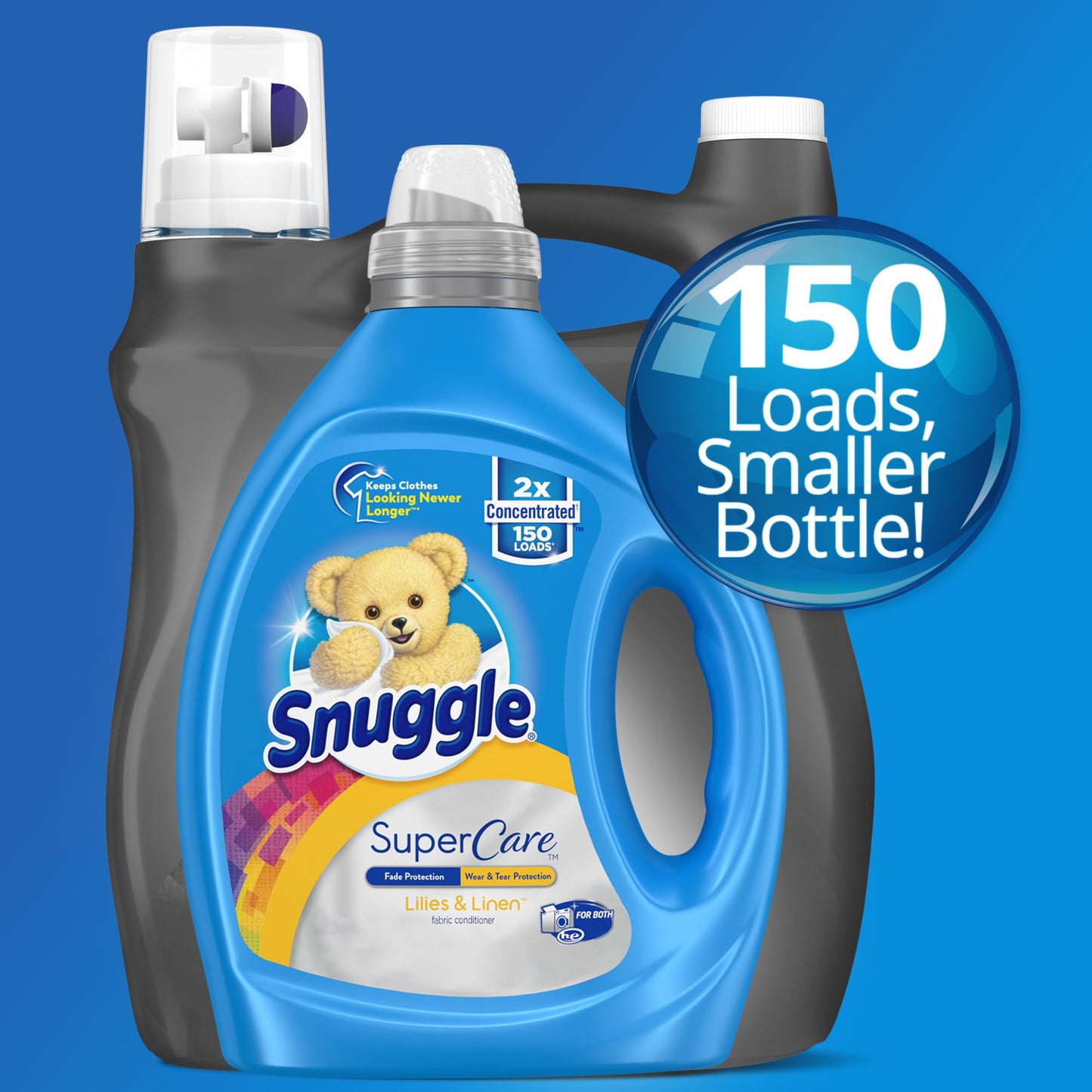 Product image of Snuggle SuperCare Laundry Fabric Softener Liquid Lillies and Linen 2X Concentrated Fabric Conditioner 150