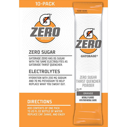 Product image of Gatorade G Zero Sugar Free Powder Sticks Orange Flavor Packets Mixes 20 Fl Oz Water 0.1 oz 20 fl oz Pack of